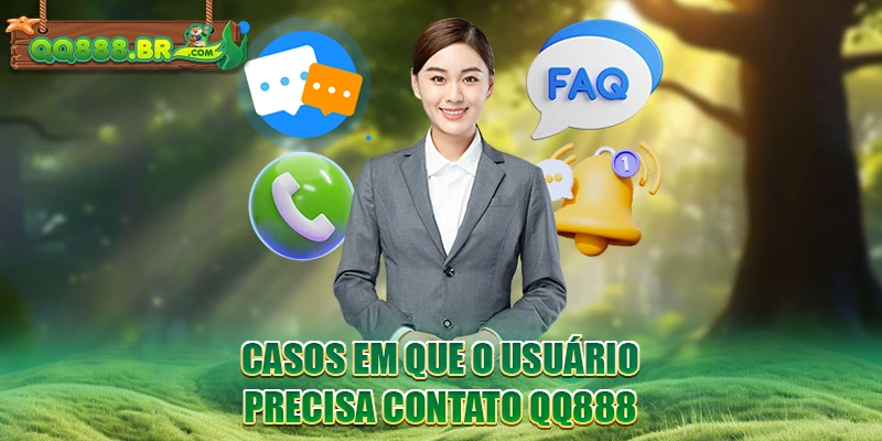 Casos em que o usuário precisa contato QQ888