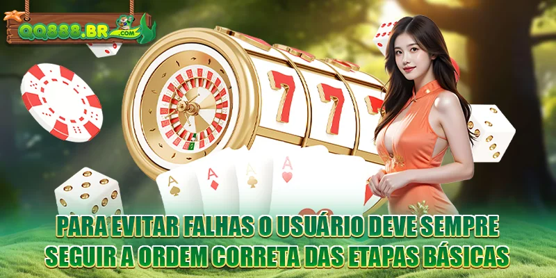 Para evitar falhas o usuário deve sempre seguir a ordem correta das etapas básicas